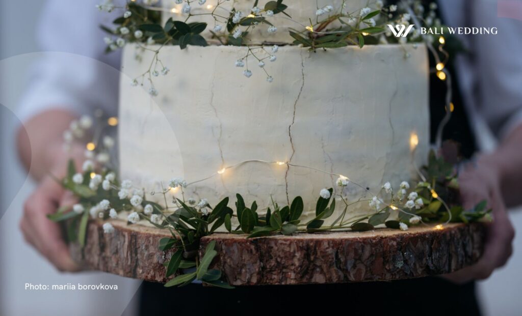 Simple boho wedding cake
