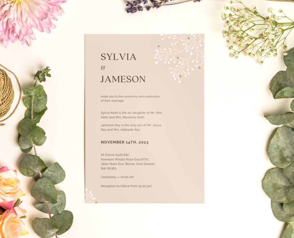 Beige invitation