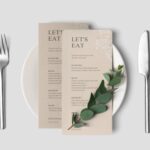 Beige invitation menu