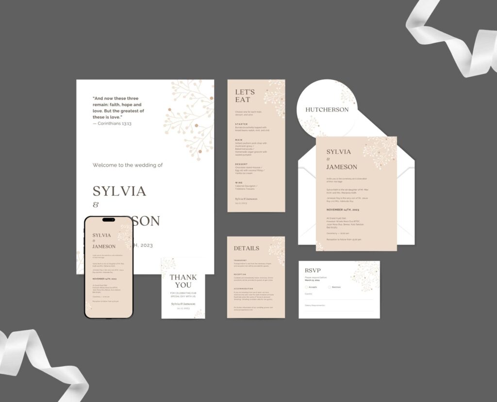 Beige invitation mockup