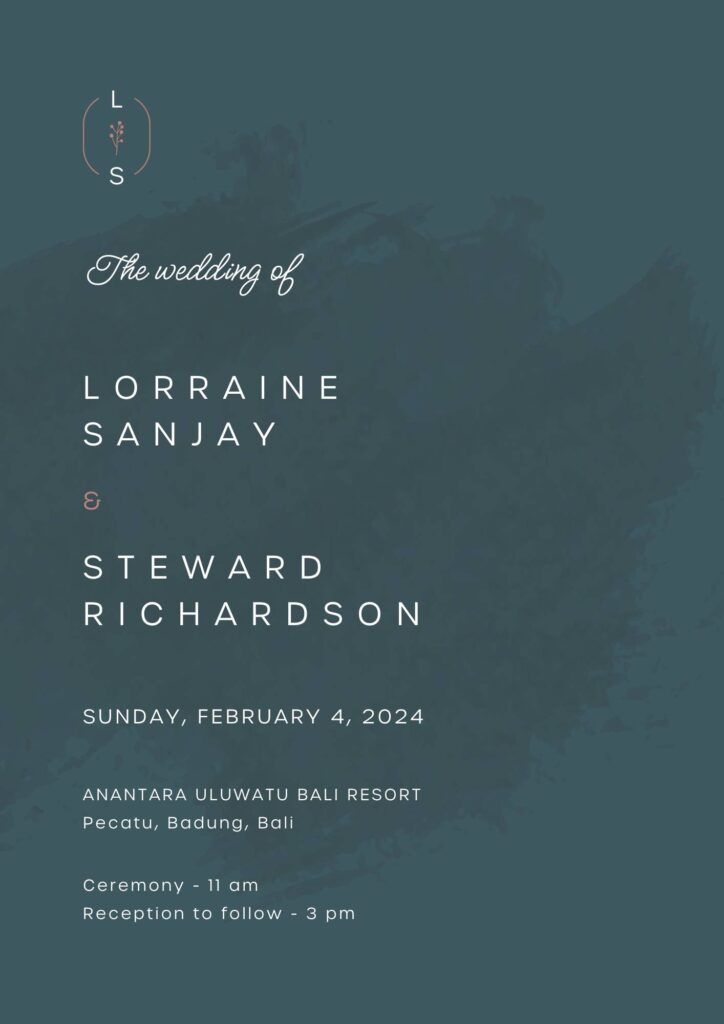 Brush blue wedding invitation thumbnail