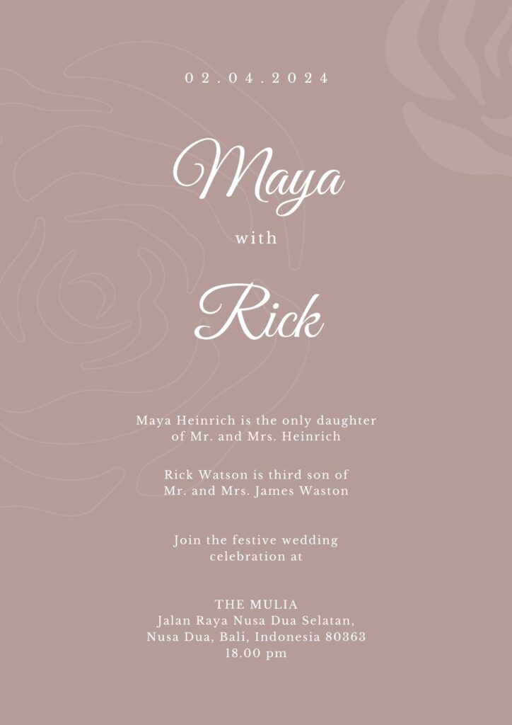 Rose mauve invitation thumbnail