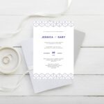 Geometric porcelain invitation