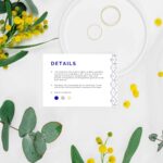 Geometric porcelain invitation details