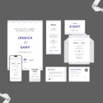 Geometric porcelain invitation mockup
