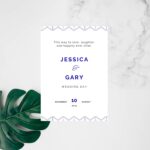 Geometric porcelain wedding invitation