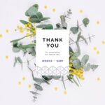 Geometric porcelain wedding invitation thank you card