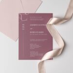 Arabic purple wedding invitation