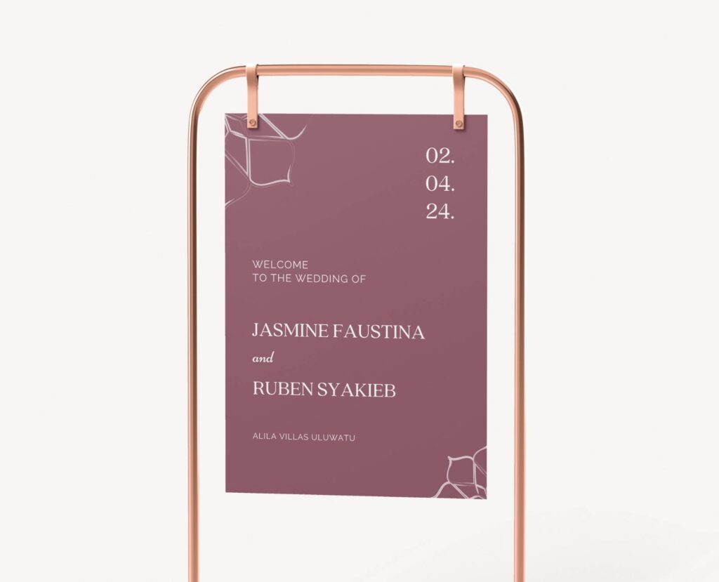 Arabic purple wedding invitation sign
