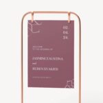 Arabic purple wedding invitation sign