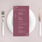 Arabic purple wedding menu