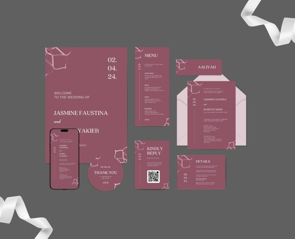 Arabic purple wedding mockup