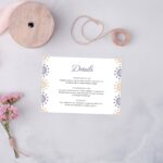 Geometrical mandala purple invitation details
