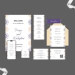 Geometrical mandala purple invitation mockup