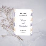 Geometrical mandala purple welcome card