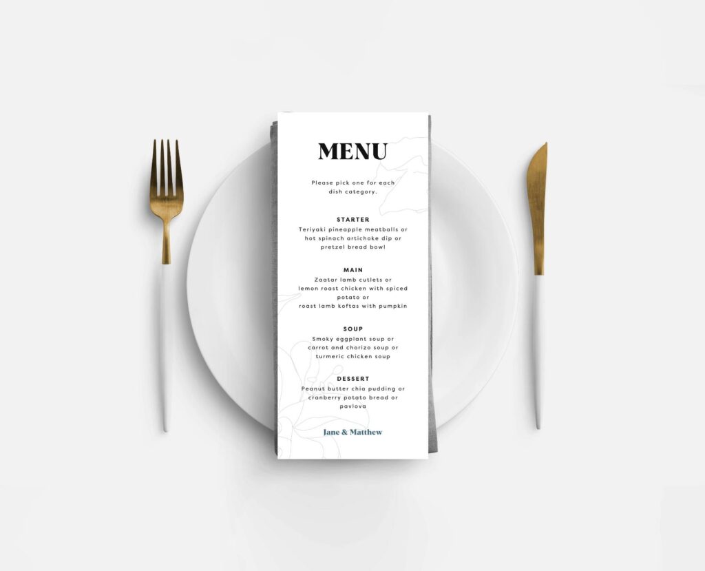 Lily blue menu