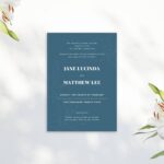Lily blue wedding invitation