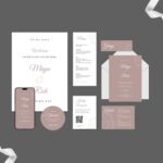 Mauve rose invitation mockup