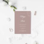 Mauve rose wedding invitation