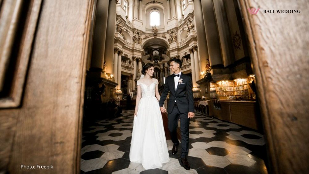 Wedding couple in church
