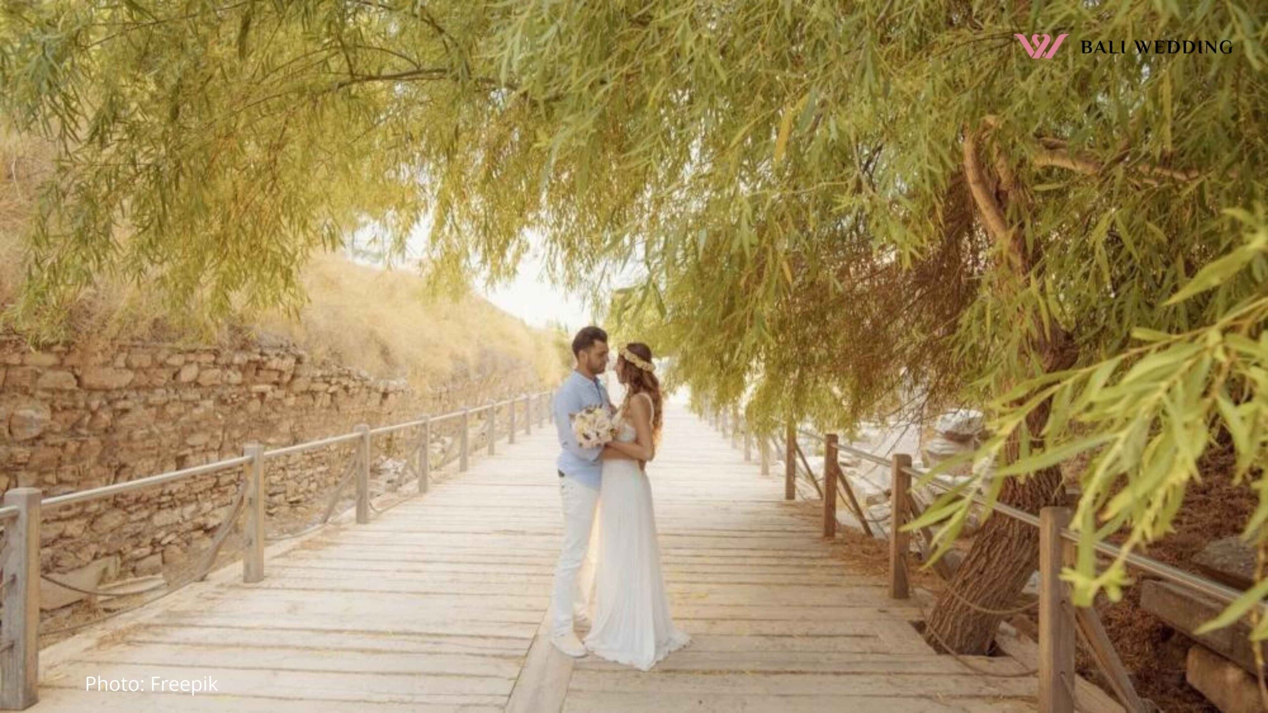 Young bride and groom casual and formal wedding dress