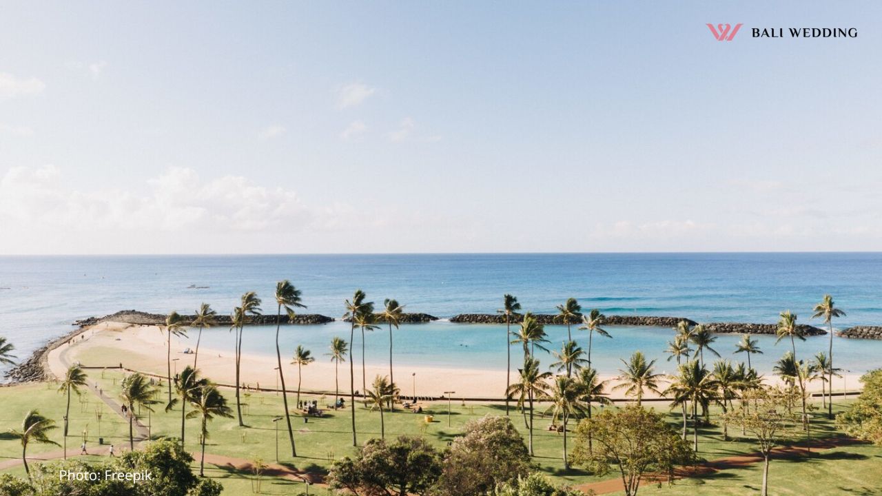 Beautiful shot of a seashore with a clear blue sky in the background