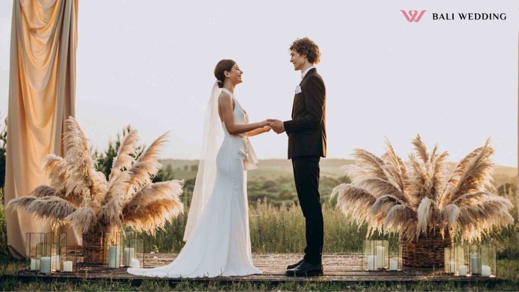 Bride and groom on their wedding ceremony